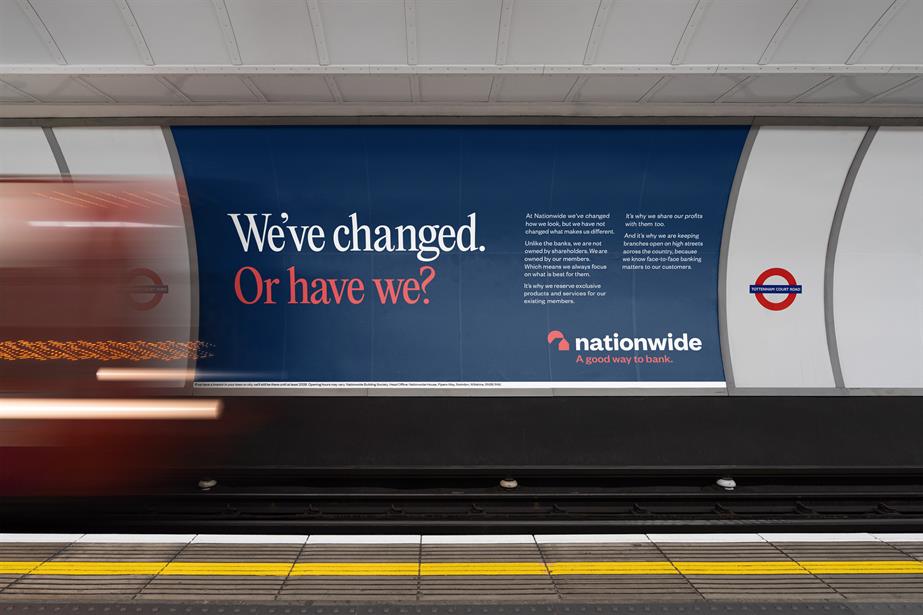 Nationwide's OOH ad on the Tube